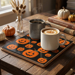 Prettige Halloween Jack O Lantern Illustratieve Ku Tegeltje