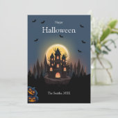 Prettige Halloween Kasteel kaart (Staand voorkant)