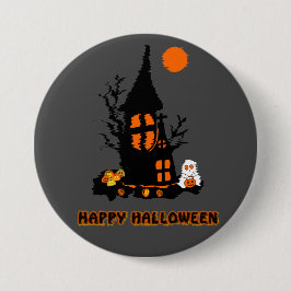 Prettige Halloween-knop Ronde Button 7,6 Cm