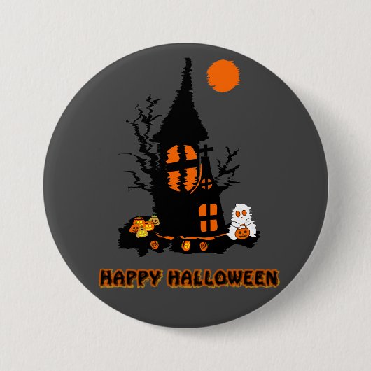 Prettige Halloween-knop Ronde Button 7,6 Cm (Voorkant)