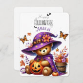 Prettige Halloween Knuffel Beer Feestdagenkaart (Voorkant / Achterkant)