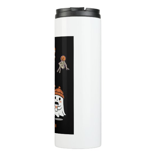 Prettige Halloween - knuffelige spookkoffie Thermosbeker (Achterkant)