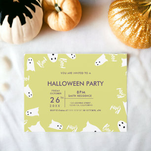 Prettige Halloween leuke geesten groene paarse fee Kaart