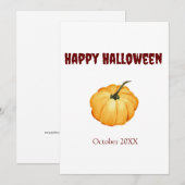 Prettige Halloween leuke oranje pompoen  Feestdagenkaart (Voorkant / Achterkant)
