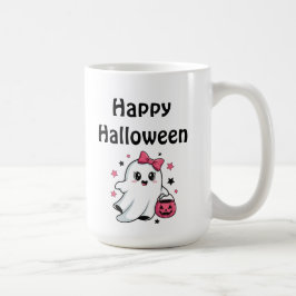 Prettige Halloween Leuke Pompoen Geest Koffiemok