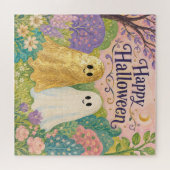 Prettige Halloween Lieve Geest Bloementuin Legpuzzel (Horizontaal)