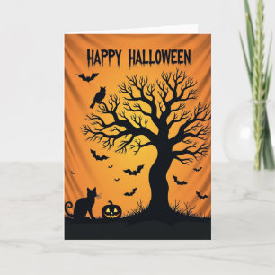 Prettige Halloween Nacht Scene Kaart