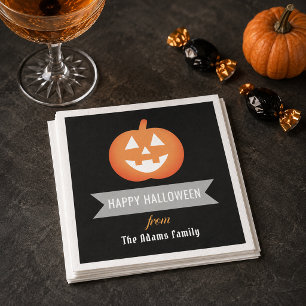 Prettige Halloween Oranje Jack o Lantern Familiena Servetten