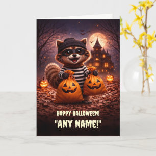 Prettige Halloween Persoonlijke Naam Schattig Wasb Kaart