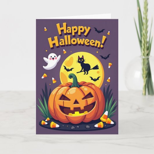 Prettige Halloween Pompoen Fun Kaart (Voorkant)