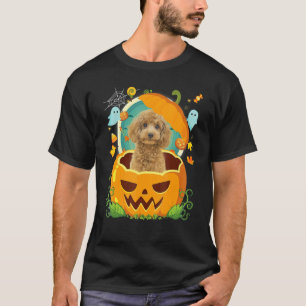 Prettige Halloween Pompoen Poodle Hond Heks Muts T-shirt