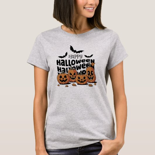 Prettige Halloween Pompoen Squad T-shirt (Voorkant)