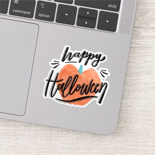 Prettige halloween pompoen sticker (Detail)