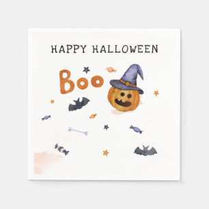 Prettige Halloween Pompoen Vleermuizen Familie Fee Servet