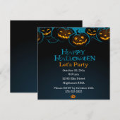 Prettige Halloween Pompoenen Uitnodiging (Voorkant / Achterkant)