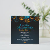 Prettige Halloween Pompoenen Uitnodiging (Staand voorkant)