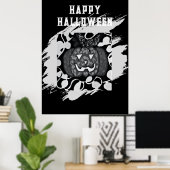 Prettige Halloween-poster met pompoenontwerp Poster (Thuiskantoor)