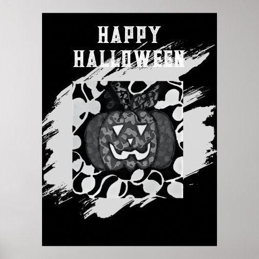 Prettige Halloween-poster met pompoenontwerp Poster (Voorkant)