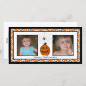 Prettige Halloween Spinnenweb Fotokaarten Feestdagenkaart (Voorkant / Achterkant)