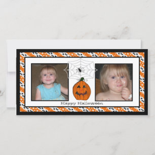Prettige Halloween Spinnenweb Fotokaarten Feestdagenkaart