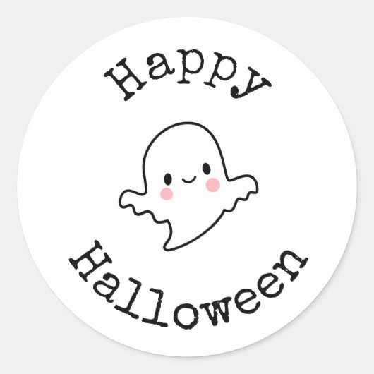 Prettige Halloween Sticker - Knuffel Kawaii Geest (Voorkant)