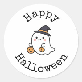 Prettige Halloween Sticker - Knuffel Kawaii Geest