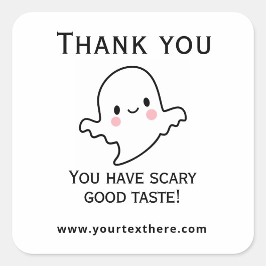 Prettige Halloween Sticker - Knuffel Kawaii Geest (Voorkant)