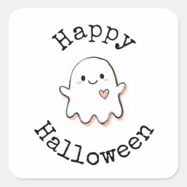 Prettige Halloween Sticker - Knuffel Kawaii Geest