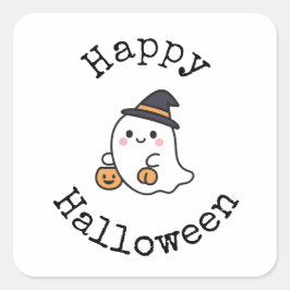Prettige Halloween Sticker - Knuffel Kawaii Geest