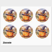 Prettige Halloween Sticker - Oude Pompoen (Vel)