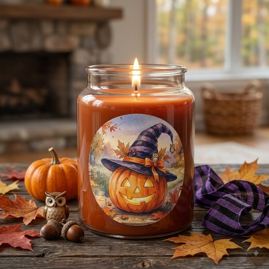 Prettige Halloween Sticker - Oude Pompoen