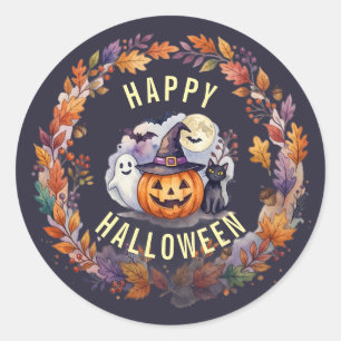 Prettige Halloween Sticker - Oude Pompoen