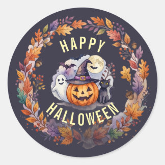 Prettige Halloween Sticker - Oude Pompoen