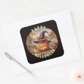 Prettige Halloween Sticker - Oude Pompoen (Envelop)