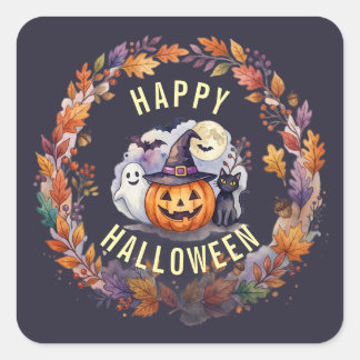 Prettige Halloween Sticker - Vintage Pompoen