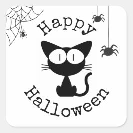 Prettige Halloween Stickers - Knuffelige Zwarte Ka