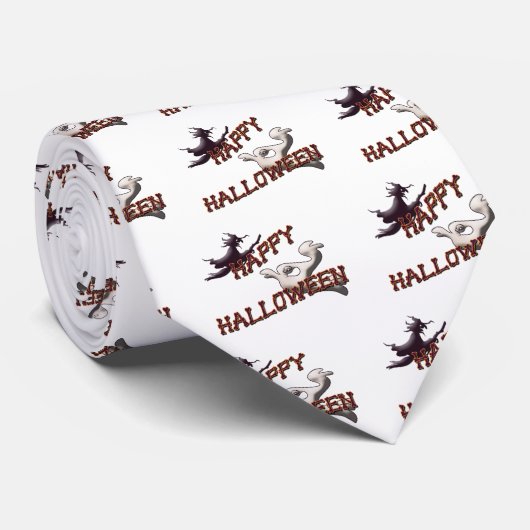 Prettige Halloween stropdas (Opgerold)