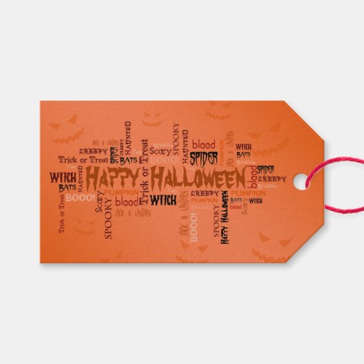 Prettige Halloween-typografie Cadeaulabel (Voorkant (Horizontaal))
