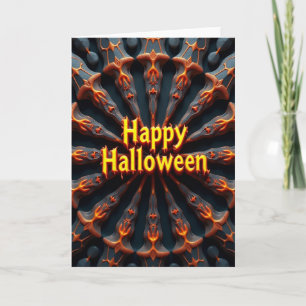 Prettige Halloween Verlichte Woorden Kaart