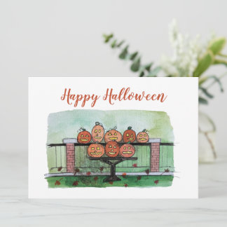 Prettige Halloween wenskaart Jack-o-lantern print Kaart