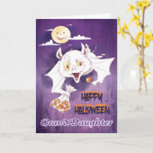 Prettige Halloweenkaart kleindochter Kaart (Gele Bloem)