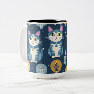 Prettige Hanukkah (Chanukah) Kittens Tweekleurige Koffiemok