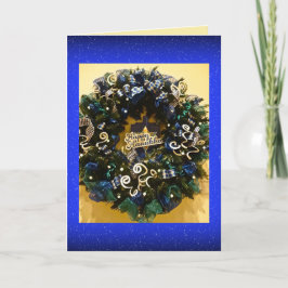 Prettige Hanukkah Krans Joodse Vakantie Wenskaart Feestdagen Kaart
