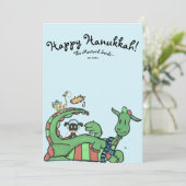 Prettige Hanukkah Mosterdzaadjes TM Kerstkaart (Staand voorkant)