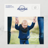 Prettige Hanukkah Sneeuw Bubbles Krans Foto Ansich Feestdagenkaart (Voorkant / Achterkant)