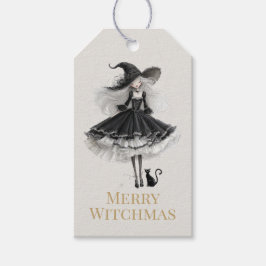 Prettige Heksenmis – Gotische Heks Cadeautag Cadeaulabel