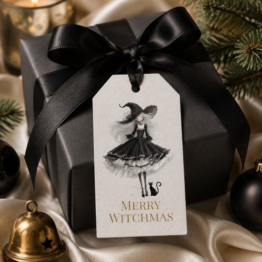 Prettige Heksenmis – Gotische Heks Cadeautag Cadeaulabel