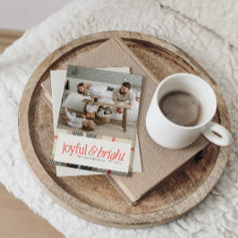 Prettige & helder warme winter geruite foto feestdagenkaart