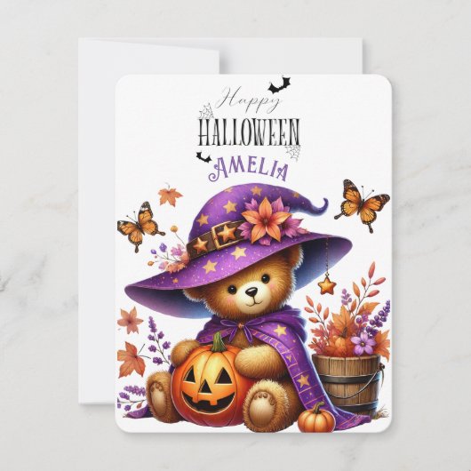 Prettige Helloween Knuffel Beer Feestdagenkaart (Voorkant)