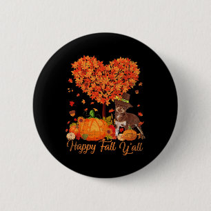 Prettige herfst allemaal Chihuahua-hond Pompoen Th Ronde Button 5,7 Cm
